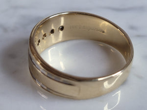 Mens Vintage Estate 14K Mixed Gold Diamond Ring 6.9g E6949