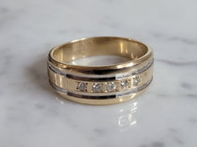 Load image into Gallery viewer, Mens Vintage Estate 14K Mixed Gold Diamond Ring 6.9g E6949
