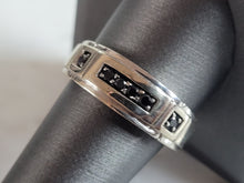 Load image into Gallery viewer, Mens Vintage Estate 14K White Gold Black Diamond Ring, 6.3g E6950
