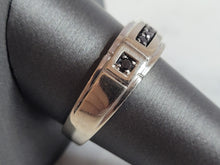 Load image into Gallery viewer, Mens Vintage Estate 14K White Gold Black Diamond Ring, 6.3g E6950