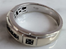 Load image into Gallery viewer, Mens Vintage Estate 14K White Gold Black Diamond Ring, 6.3g E6950