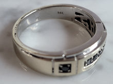 Load image into Gallery viewer, Mens Vintage Estate 14K White Gold Black Diamond Ring, 6.3g E6950