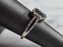 Load image into Gallery viewer, Womens Vintage Estate 14K White Gold Black Diamond Ring, 3.3g E6978