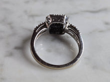 Load image into Gallery viewer, Womens Vintage Estate 14K White Gold Black Diamond Ring, 3.3g E6978