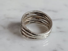 Load image into Gallery viewer, Womens Vintage Estate Sterling Silver Modernist Ring 2.6g E6980