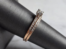 Load image into Gallery viewer, Womens Vintage Estate 10K Rose Gold Diamond Wedding Ring Set 2.6g E6991