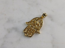 Load image into Gallery viewer, Womens Sterling Silver Gold Tone Hamsa Hand Pendant 2.7g E6996