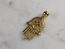 Load image into Gallery viewer, Womens Sterling Silver Gold Tone Hamsa Hand Pendant 2.3g E6998