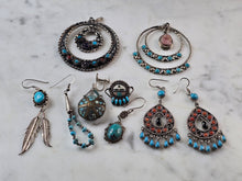 Load image into Gallery viewer, Vintage Estate Southwestern Sterling Silver Jewelry Lot 61.2g E699