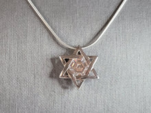 Load image into Gallery viewer, Vintage Estate Sterling Silver Jewish Judaica Star of David Pendant Necklace 8.5g E7000