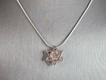 Load image into Gallery viewer, Vintage Estate Sterling Silver Jewish Judaica Star of David Pendant Necklace 8.5g E7000