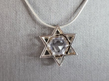 Load image into Gallery viewer, Vintage Estate Sterling Silver Jewish Judaica Star of David Pendant Necklace 8.5g E7000