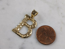 Load image into Gallery viewer, Womens Sterling Silver Gold Tone Initial Letter " B " Pendant 2.3g E7000