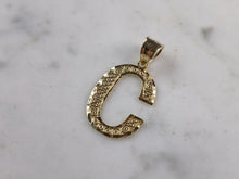 Load image into Gallery viewer, Womens Sterling Silver Gold Tone Initial Letter " C " Pendant 1.1g E7001