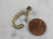 Load image into Gallery viewer, Womens Sterling Silver Gold Tone Initial Letter " C " Pendant 1.1g E7001