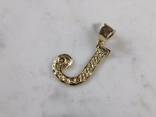 Load image into Gallery viewer, Womens Sterling Silver Gold Tone Initial Letter " J " Pendant 1.5g E7003