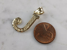Load image into Gallery viewer, Womens Sterling Silver Gold Tone Initial Letter " J " Pendant 1.5g E7003