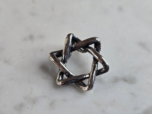 Vintage Estate Sterling Silver Star of David Modernist Pendant 2.6g E7004
