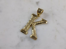 Load image into Gallery viewer, Womens Sterling Silver Gold Tone Initial Letter " K " Pendant 2.2g E7005