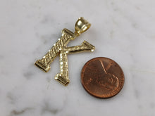 Load image into Gallery viewer, Womens Sterling Silver Gold Tone Initial Letter " K " Pendant 2.2g E7005