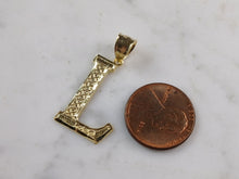 Load image into Gallery viewer, Womens Sterling Silver Gold Tone Initial Letter " L " Pendant 1.5g E7006