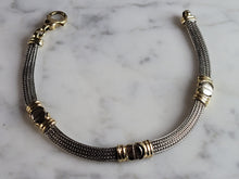 Load image into Gallery viewer, Womens Vintage Estate 14K White &amp; Yellow Gold Modernist Bracelet 12.3g E7008