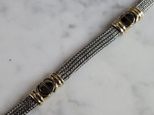 Load image into Gallery viewer, Womens Vintage Estate 14K White &amp; Yellow Gold Modernist Bracelet 12.3g E7008