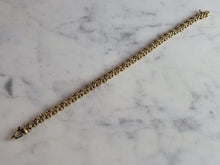 Load image into Gallery viewer, Womens Vintage Estate 14K Yellow Gold Diamond Tennis Bracelet 14.3g E7009