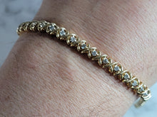 Load image into Gallery viewer, Womens Vintage Estate 14K Yellow Gold Diamond Tennis Bracelet 14.3g E7009
