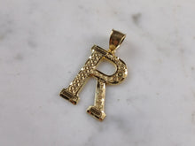 Load image into Gallery viewer, Womens Sterling Silver Gold Tone Initial Letter " R " Pendant 2.4g E7010