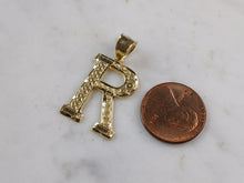 Load image into Gallery viewer, Womens Sterling Silver Gold Tone Initial Letter " R " Pendant 2.4g E7010