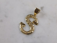 Load image into Gallery viewer, Womens Sterling Silver Gold Tone Initial Letter " S " Pendant 1.9g E7011