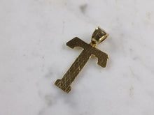 Load image into Gallery viewer, Womens Sterling Silver Gold Tone Initial Letter " T " Pendant 1.3g E7012