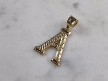 Load image into Gallery viewer, Womens Sterling Silver Gold Tone Initial Letter " A " Pendant 1.7g E7013