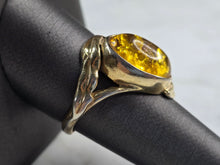 Load image into Gallery viewer, Womens Estate Sterling Silver Gold Tone Modernist Citrine Ring 5.0g #E7013