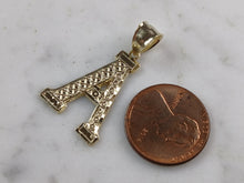 Load image into Gallery viewer, Womens Sterling Silver Gold Tone Initial Letter " A " Pendant 1.7g E7013