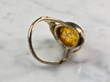 Load image into Gallery viewer, Womens Estate Sterling Silver Gold Tone Modernist Citrine Ring 5.0g #E7013