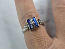 Load image into Gallery viewer, Womens Vintage Estate Sterling Silver Floral Cabochon Ring 2.4g #E7014