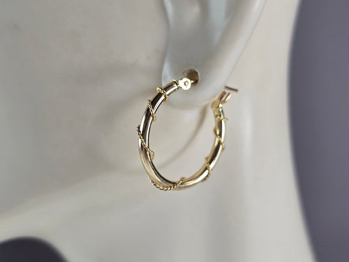 Pr Womens Vintage Estate 14K Gold Michael Anthony Hoop Earrings 1.1g E7022