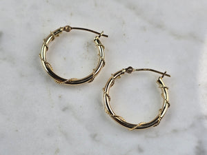 Pr Womens Vintage Estate 14K Gold Michael Anthony Hoop Earrings 1.1g E7022