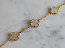 Load image into Gallery viewer, Womens Estate Sterling Silver 4 Leaf Clover Anklet Bracelet 5.0g E7026