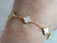 Load image into Gallery viewer, Womens Estate Sterling Silver 4 Leaf Clover Anklet Bracelet 5.0g E7026