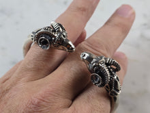 Load image into Gallery viewer, Womens Vintage Estate Sterling Silver Rams Head Hinged Cuff Bracelet 48.8g E702