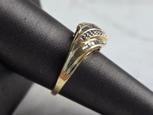 Load image into Gallery viewer, Womens Vintage Estate 10K Yellow Gold Modernist Diamond Ring 4.0g E7034