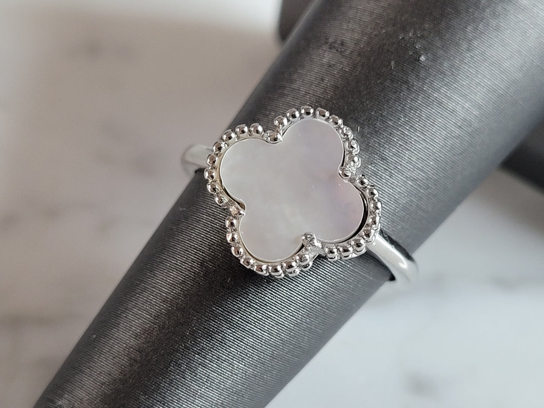 Womens Sterling Silver 4 Leaf Clover Ring 1.9g E7035