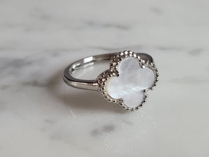 Womens Sterling Silver 4 Leaf Clover Ring 1.9g E7035