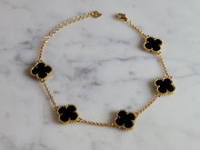 Load image into Gallery viewer, Womens Sterling Silver 4 Leaf Clover Anklet Bracelet 5.0g E7036