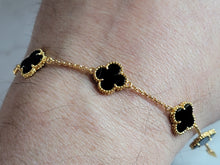 Load image into Gallery viewer, Womens Sterling Silver 4 Leaf Clover Anklet Bracelet 5.0g E7036