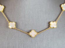 Load image into Gallery viewer, Womens Sterling Silver Gold Tone 4 Leaf Clover Necklace 8.5g E7037