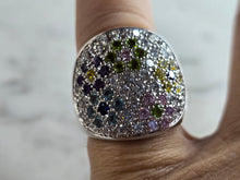 Load image into Gallery viewer, Womens Vintage Estate Sterling Silver Floral Ring 12.1g E7044